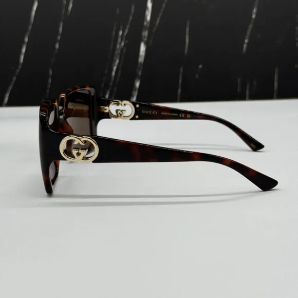 NEW GUCCI GG1692S 002 HAVANA BROWN SQUARE WOMEN GUCCI SUNGLASSES - Picture 6 of 11